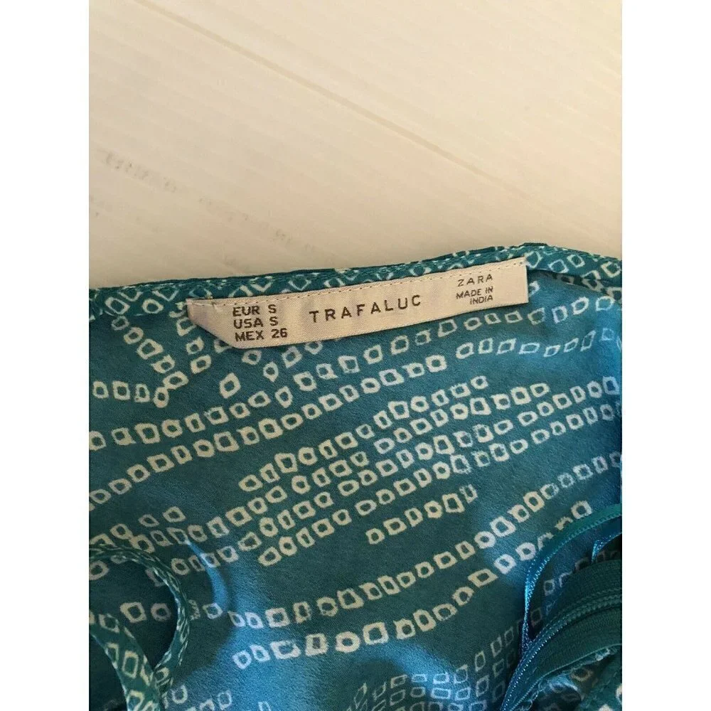 Zara Women Green Printed Casual Lightweight Strappy Romper Size S - Picture 4 of 8